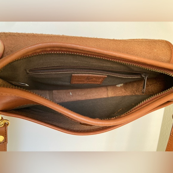 Classic Caramel Leather Crossbody Bag by Hunt Club - Picture 9 of 13